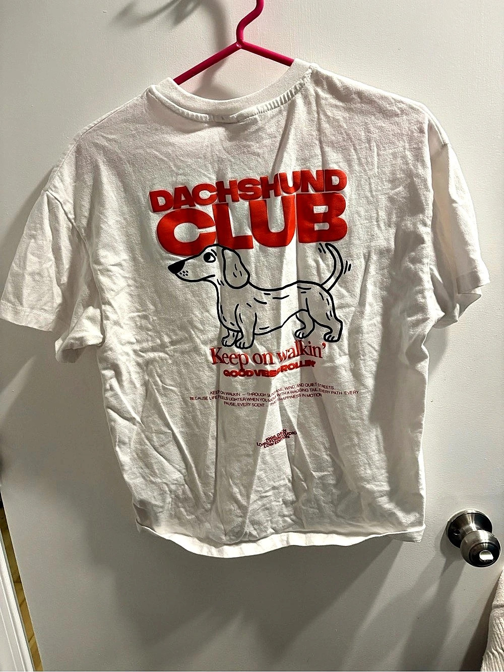 Bershka Dachshund Club Graphic T-Shirt Size XS